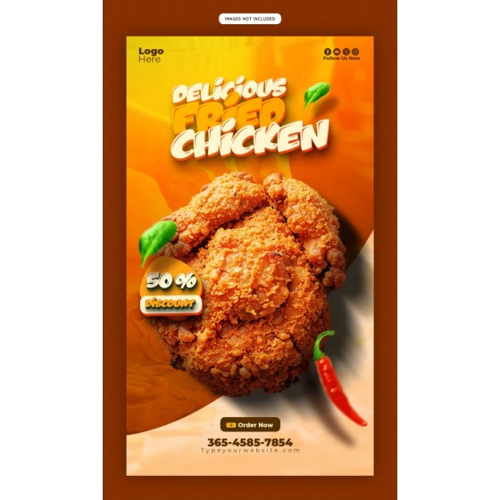 Crispy Chicken Pieces Special Offer Food Poster PSD Material